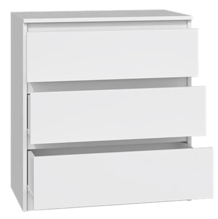 Komoda Malwa z trzema szufladami 70 cm biała