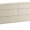 Komoda Oval z sześcioma szufladami 173 cm beż piaskowy