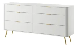 Komoda Oval z sześcioma szufladami 173 cm Biała