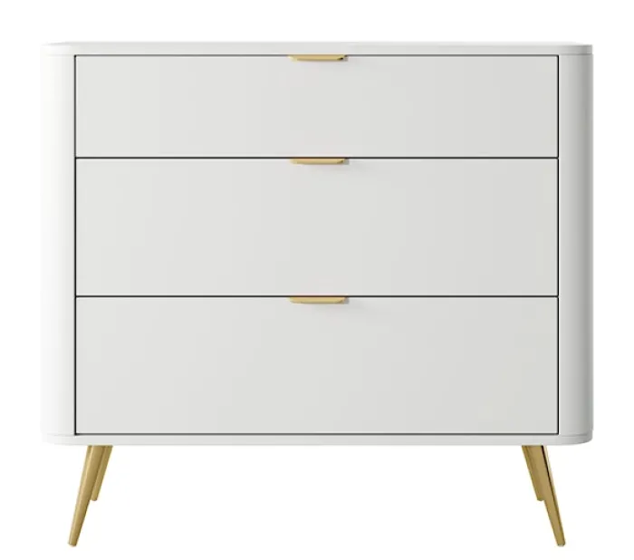 Komoda Oval z trzema szufladami 92 cm Biała