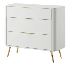 Komoda Oval z trzema szufladami 92 cm Biała
