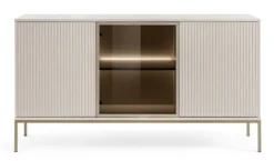 Komoda Tosena trzydrzwiowa z oświetleniem LED 154 cm Kaszmir
