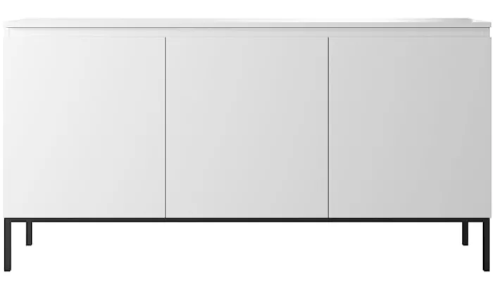 Komoda trzydrzwiowa Bemmi 150 cm biała z czarnymi nogami