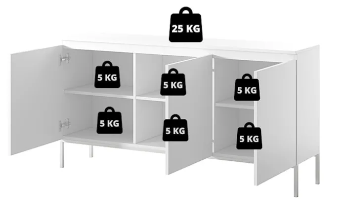 Komoda trzydrzwiowa Bemmi 150 cm kaszmir