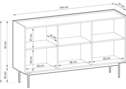 Komoda trzydrzwiowa Color 144 cm Kaszmir / Dąb Linea