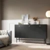 Komoda trzydrzwiowa Divenos z szufladami 155 cm Czarna