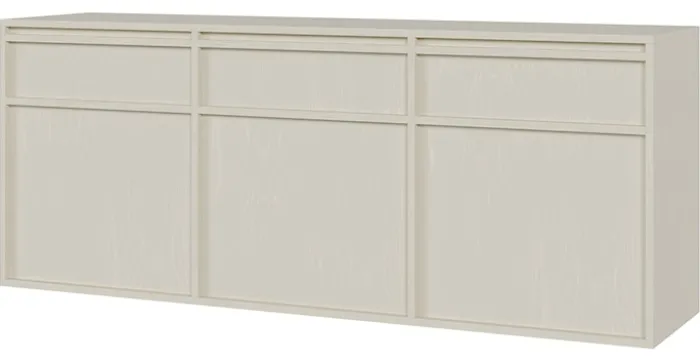Komoda trzydrzwiowa Evo z szufladami wisząca 154 cm Beż piaskowy