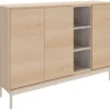 Komoda trzydrzwiowa Layen z trzema wnękami 138 cm dąb lindberg/kaszmir