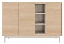 Komoda trzydrzwiowa Layen z trzema wnękami 138 cm dąb lindberg/kaszmir