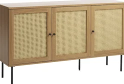 Komoda trzydrzwiowa Mogest beżowa plecionka boho