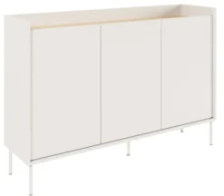 Komoda trzydrzwiowa Tovi 140 cm biała/dąb lindberg