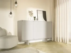 Komoda trzydrzwiowa Wuwu 150 cm szarobeżowa