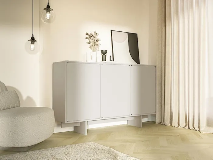 Komoda trzydrzwiowa Wuwu 150 cm szarobeżowa