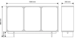 Komoda trzydrzwiowa Wuwu 150 cm szarobeżowa