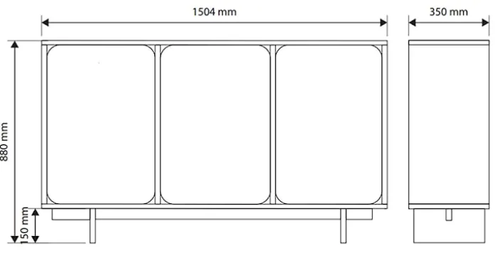Komoda trzydrzwiowa Wuwu 150 cm szarobeżowa