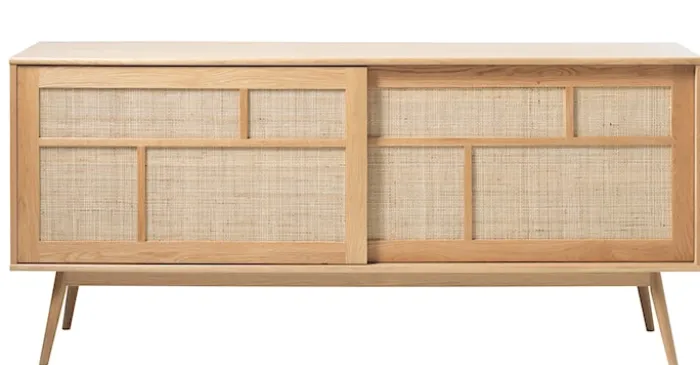Komoda Visimmy 180 cm dąb/plecionka