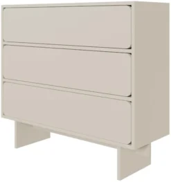 Komoda Wuwu z trzema szufladami 101 cm szarobeżowa