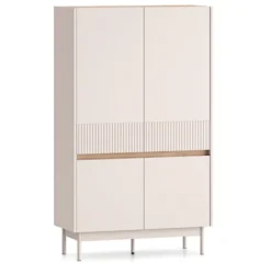 Komoda wysoka czterodrzwiowa Dunea 92 cm kaszmir/dąb