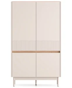 Komoda wysoka czterodrzwiowa Dunea 92 cm kaszmir/dąb