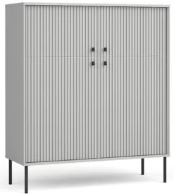 Komoda wysoka czterodrzwiowa Zeito 105 cm szara