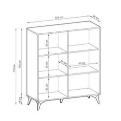 Komoda wysoka dwudrzwiowa Boulia 104 cm czarna/dąb Evoke jodełka