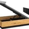 Łóżko młodzieżowe Colt ze stelażem metalowym podnoszonym i pojemnikiem 120/200 cm dąb craft/czarny