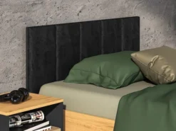 Łóżko młodzieżowe Colt ze stelażem metalowym podnoszonym i pojemnikiem 120/200 cm dąb craft/czarny