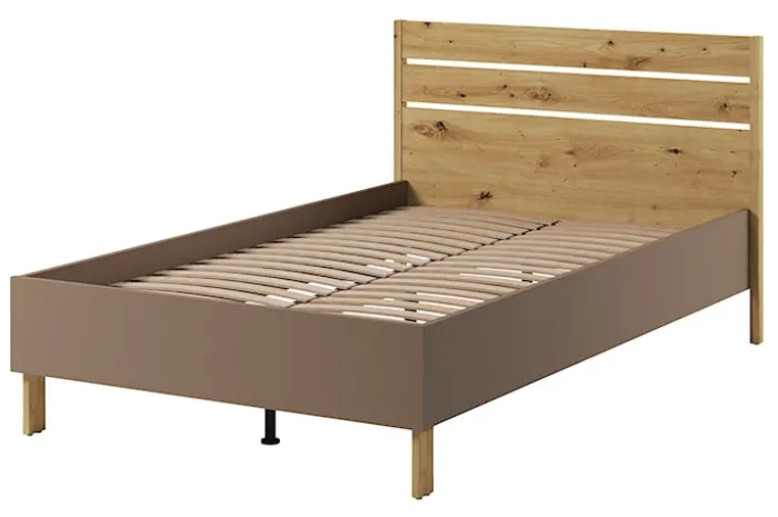 Łóżko młodzieżowe Lenny 132 cm dąb artisan, beż, truflowy