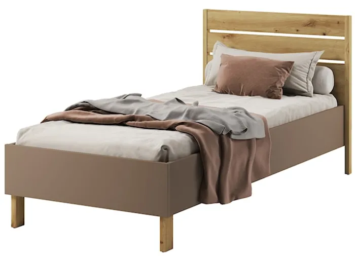 Łóżko młodzieżowe Lenny 102 cm dąb artisan, beż, truflowy