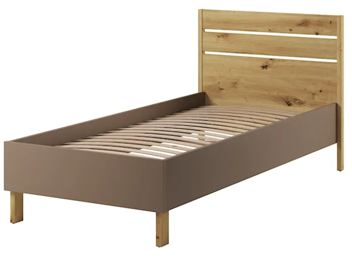 Łóżko młodzieżowe Lenny 102 cm dąb artisan, beż, truflowy