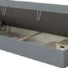 Łóżko młodzieżowe 90x200 cm Calmmo lewostronne z pojemnikiem ciemnoszare szenil hydrofobowy