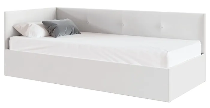Łóżko młodzieżowe 90x200 cm Pixxel uniwersalne stelaż metalowy kremowe welur