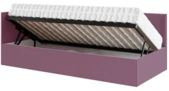 Łóżko młodzieżowe 90x200 cm Pixxel uniwersalne stelaż metalowy różowe welur