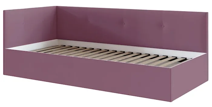 Łóżko młodzieżowe 90x200 cm Pixxel uniwersalne stelaż metalowy różowe welur