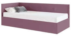 Łóżko młodzieżowe 90x200 cm Pixxel uniwersalne stelaż metalowy różowe welur