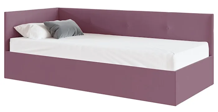 Łóżko młodzieżowe 90x200 cm Pixxel uniwersalne stelaż metalowy różowe welur