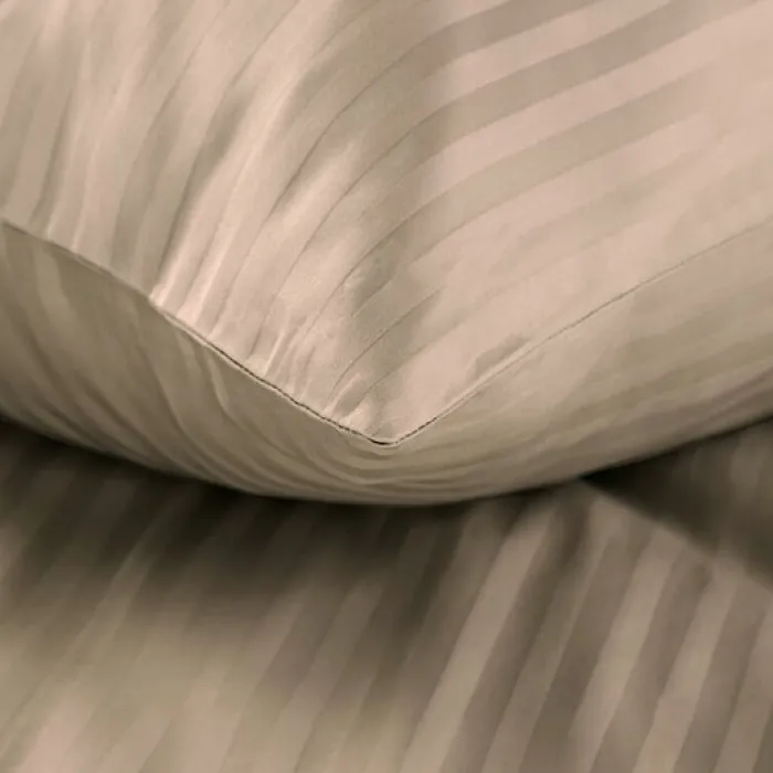 Komplet pościeli Vera 200x140 cm satyna bawełniana beżowa
