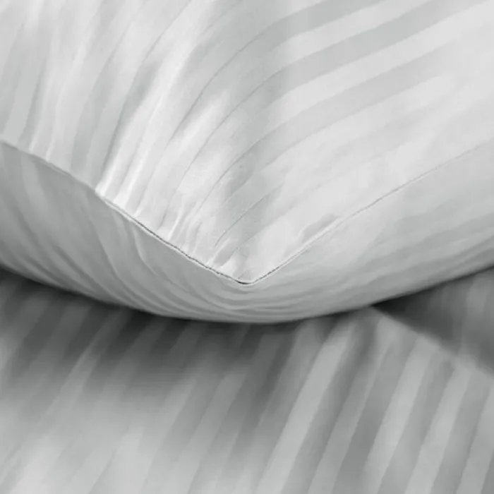 Komplet pościeli Vera 200x140 cm satyna bawełniana jasnoszara