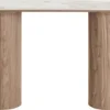 Konsola Athens 120 cm lamele jasny orzech ceramiczny blat