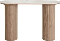 Konsola Athens 120 cm lamele jasny orzech ceramiczny blat