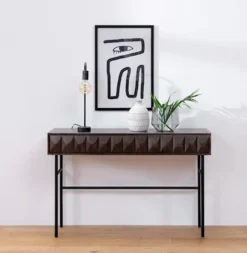 Konsola Chesseo 116,5 cm na metalowych nogach dąb espresso
