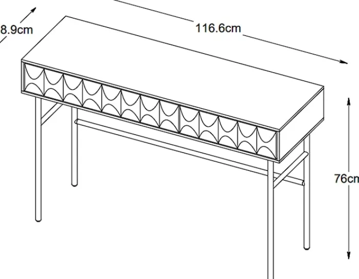 Konsola Chesseo 116,5 cm na metalowych nogach dąb espresso