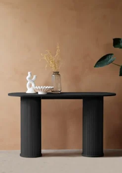Konsola Gativel 130 cm lamele dąb czarny