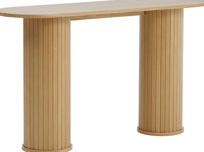 Konsola Gativel 130 cm lamele dąb naturalny