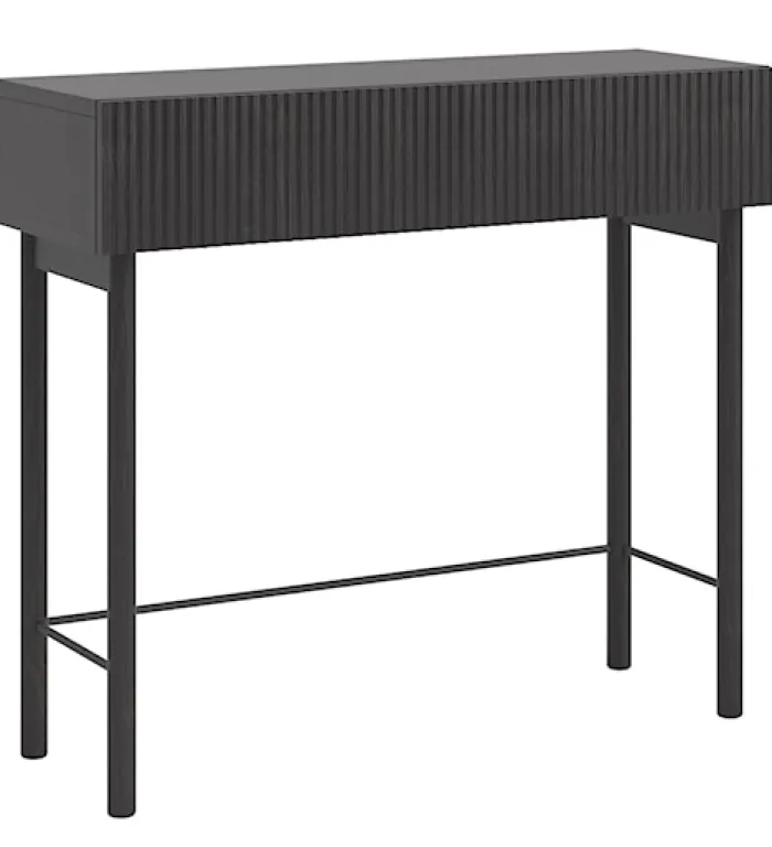 Konsola Nolie z szufladą i nóżkami 90 cm Jesion Portland Czarny