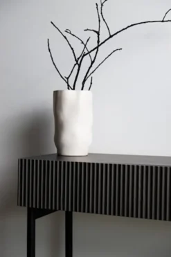 Konsola Nolie z szufladą i nóżkami 90 cm Jesion Portland Czarny