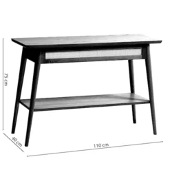 Konsola Visimmy 110x40 cm dąb/plecionka