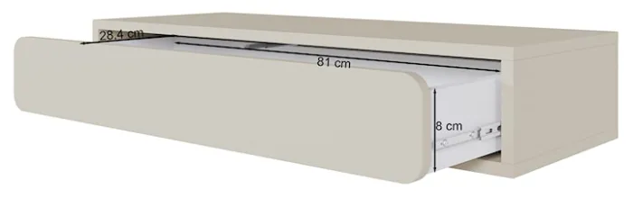 Konsola wisząca Wuwu z jedną szufladą 90 cm szarobeżowa