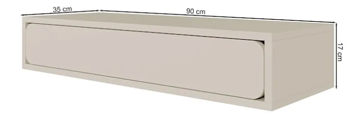 Konsola wisząca Wuwu z jedną szufladą 90 cm szarobeżowa