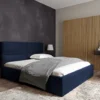 Łóżko tapicerowane Helma 180x200 cm z pojemnikiem granatowe welur
